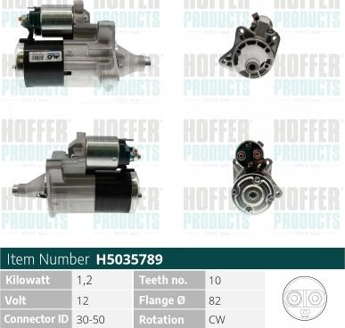 Hoffer H5035789 - Стартер avtokuzovplus.com.ua