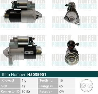 Hoffer H5035901 - Стартер autocars.com.ua