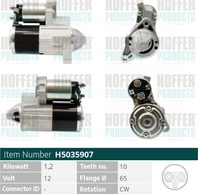 Hoffer H5035907 - Стартер autocars.com.ua
