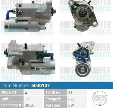 Hoffer H5040107 - Стартер autocars.com.ua