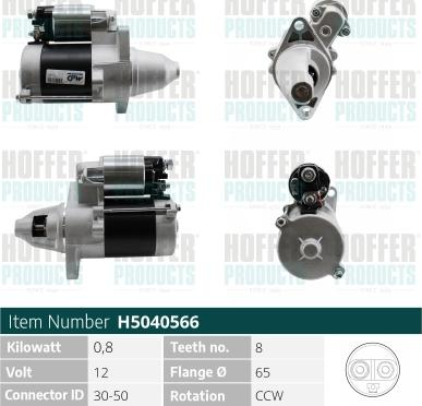 Hoffer H5040566 - Стартер autodnr.net