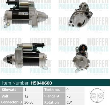 Hoffer H5040600 - Стартер autodnr.net