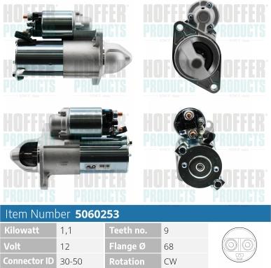 Hoffer H5060253 - Стартер autocars.com.ua