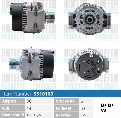 Hoffer H5510109 - Генератор autocars.com.ua