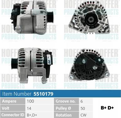 Hoffer H5510179 - Генератор autocars.com.ua