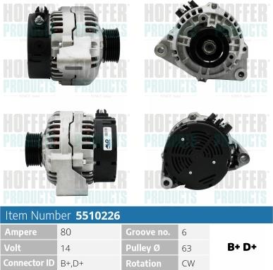 Hoffer H5510226 - Генератор avtokuzovplus.com.ua