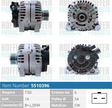 Hoffer H5510396 - Генератор avtokuzovplus.com.ua