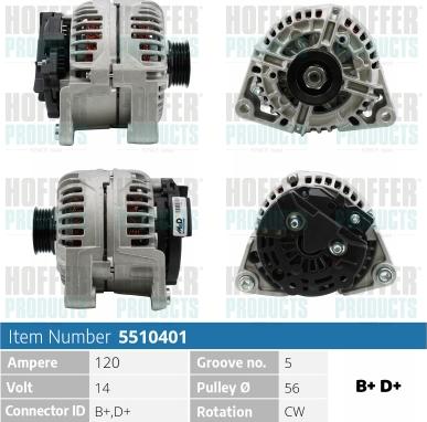 Hoffer H5510401 - Генератор avtokuzovplus.com.ua