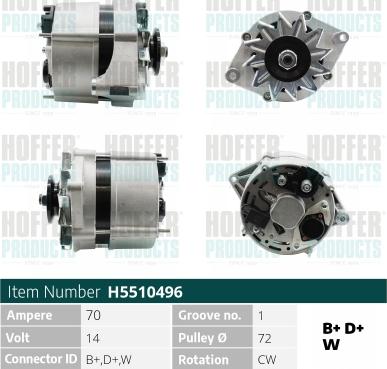 Hoffer H5510496 - Генератор autocars.com.ua