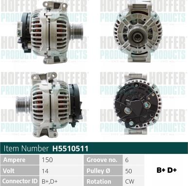 Hoffer H5510511 - Генератор avtokuzovplus.com.ua