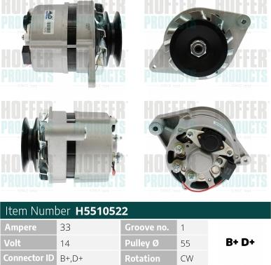 Hoffer H5510522 - Генератор avtokuzovplus.com.ua