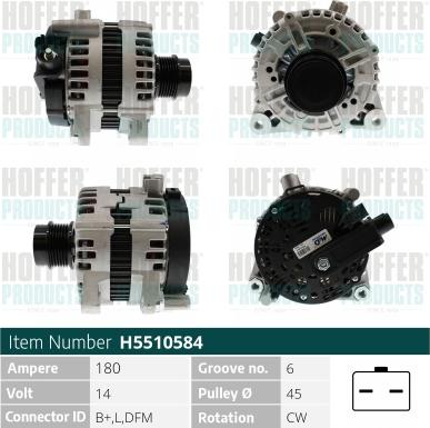 Hoffer H5510584 - Генератор avtokuzovplus.com.ua