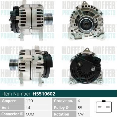 Hoffer H5510602 - Генератор avtokuzovplus.com.ua