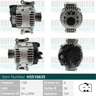 Hoffer H5510635 - Генератор avtokuzovplus.com.ua