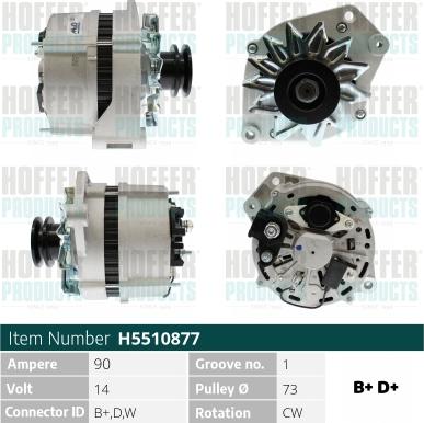 Hoffer H5510877 - Генератор avtokuzovplus.com.ua