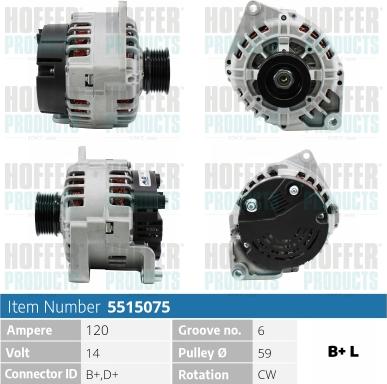 Hoffer H5515075 - Генератор avtokuzovplus.com.ua