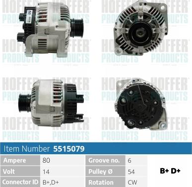 Hoffer H5515079 - Генератор avtokuzovplus.com.ua