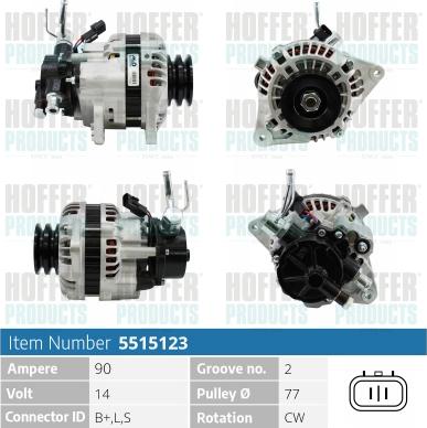 Hoffer H5515123 - Генератор autocars.com.ua