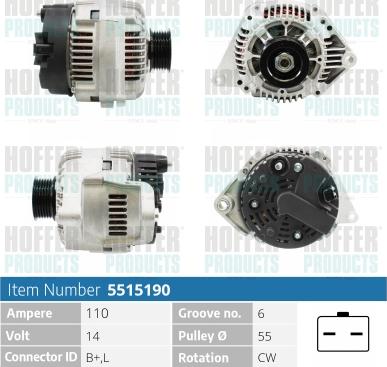 Hoffer H5515190 - Генератор avtokuzovplus.com.ua