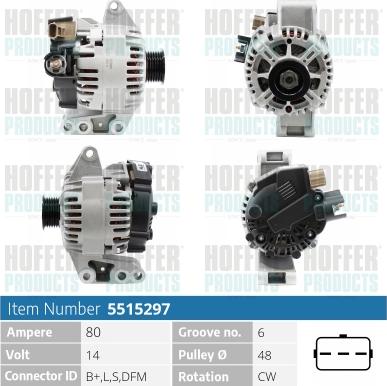 Hoffer H5515297 - Генератор avtokuzovplus.com.ua