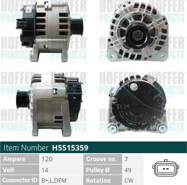 Hoffer H5515359 - Генератор avtokuzovplus.com.ua