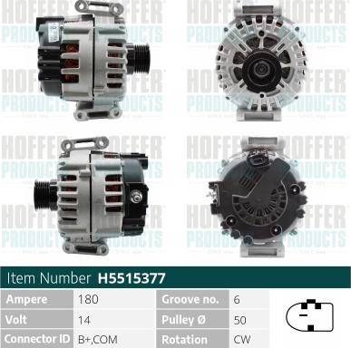 Hoffer H5515377 - Генератор avtokuzovplus.com.ua