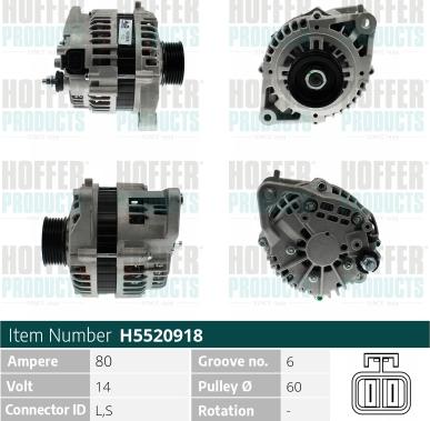 Hoffer H5520918 - Генератор autodnr.net