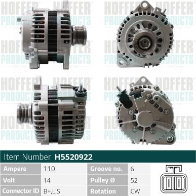 Hoffer H5520922 - Генератор autodnr.net