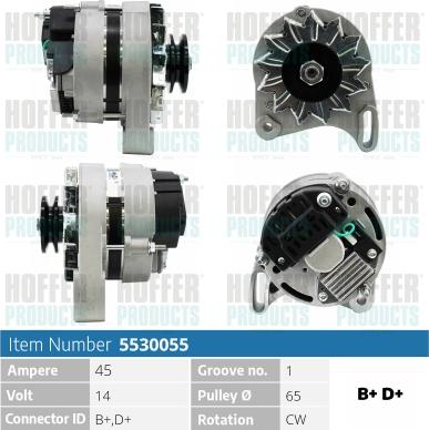 Hoffer H5530055 - Генератор avtokuzovplus.com.ua