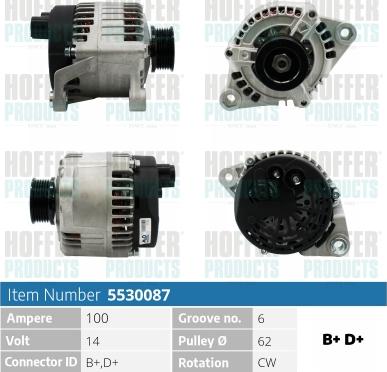 Hoffer H5530087 - Генератор avtokuzovplus.com.ua