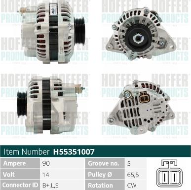 Hoffer H55351007 - Генератор avtokuzovplus.com.ua