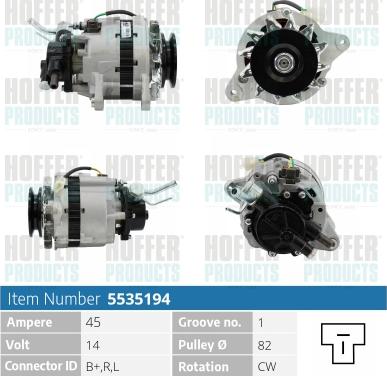 Hoffer H5535194 - Генератор avtokuzovplus.com.ua