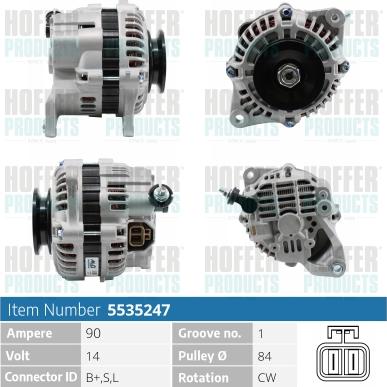 Hoffer H5535247 - Генератор autocars.com.ua