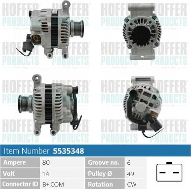 Hoffer H5535348 - Генератор autocars.com.ua