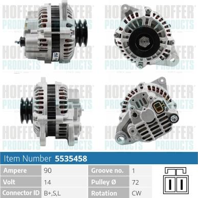 Hoffer H5535458 - Генератор autocars.com.ua