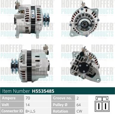 Hoffer H5535485 - Генератор autocars.com.ua