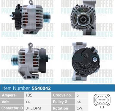 Hoffer H5540042 - Генератор avtokuzovplus.com.ua