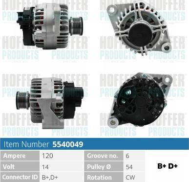 Hoffer H5540049 - Генератор autodnr.net