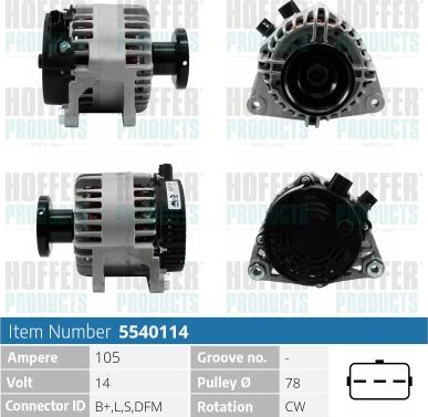 Hoffer H5540114 - Генератор avtokuzovplus.com.ua