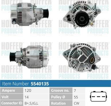 Hoffer H5540135 - Генератор avtokuzovplus.com.ua