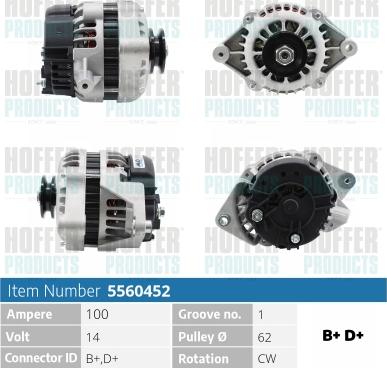 Hoffer H5560452 - Генератор avtokuzovplus.com.ua