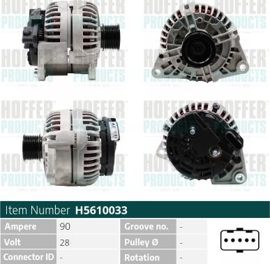 Hoffer H5610033 - Генератор autocars.com.ua