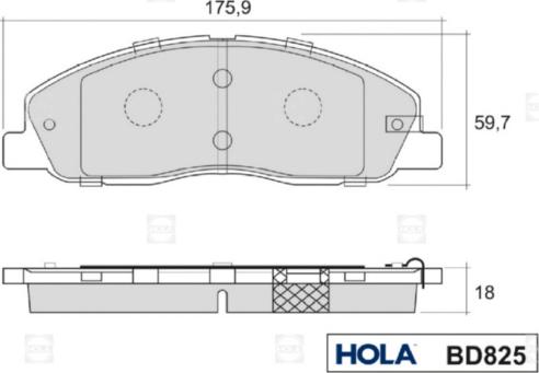Hola BD825 - Тормозные колодки дисковые передние GAZ Gazelle Next autodnr.net