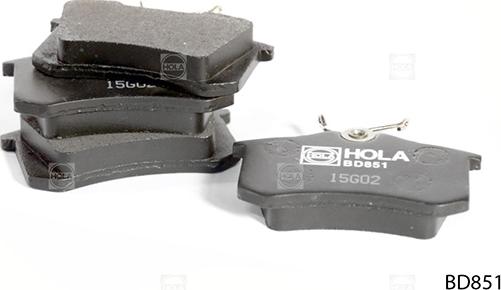 Hola BD851 - Тормозные колодки дисковые задние AUDI A1 A2 A3 A4 A6 A8 TT  SKODA Octavia 1U 1Z 5E  Fabia  Rapi autodnr.net