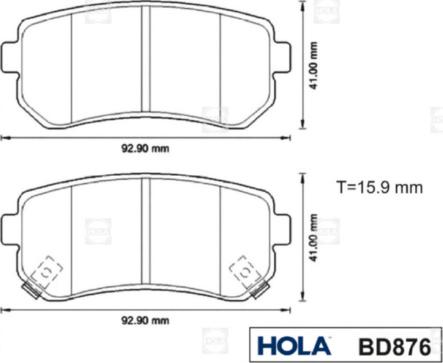 Hola bd876 - Тормозные колодки, дисковые, комплект autodnr.net