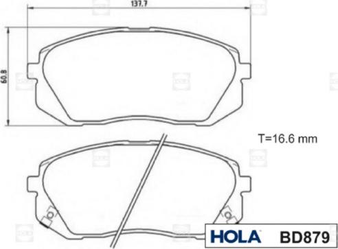 Hola bd879 - Тормозные колодки, дисковые, комплект autodnr.net