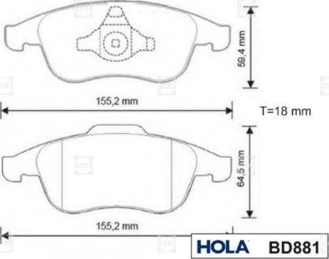 Hola BD881 - Тормозные колодки дисковые передние RENAULT Duster ABS  Kaptur  Megane III  Fluence  Scenic III autodnr.net