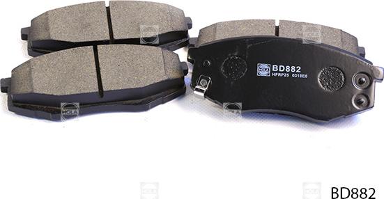Hola BD882 - Тормозные колодки дисковые передние HYUNDAI ix35  Tucson JM  Sonata VI  ix20  KIA Sportage III  autodnr.net