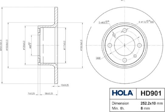 Hola HD901 - Тормозной диск avtokuzovplus.com.ua