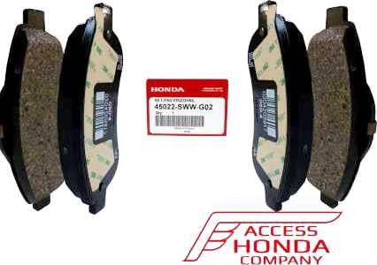 Honda 45022SWWG02 - Тормозные колодки, дисковые, комплект autodnr.net